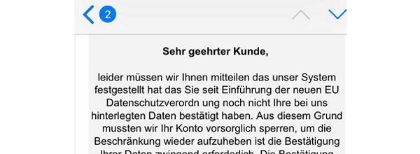Phishing-Mail DSGVO Phishing-Mail DSGVO
