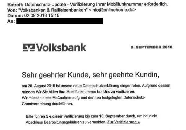 Phishing-Mail DSGVO Phishing-Mail DSGVO