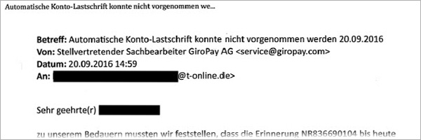 Phishing-Mail giropay Phishing-Mail giropay